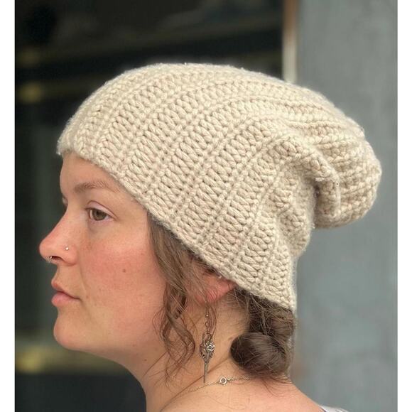 Warm.Me Cream Knit Cashmere Slouch Beanie Hat main image 6